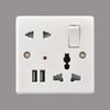 1 Gang 2 3 Pin Multi Switched Socket Outlet Wall Socket with Neon and USB