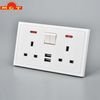 13A British Standard Double Electrical Wall Socket with Indicator 2 Gang Switch